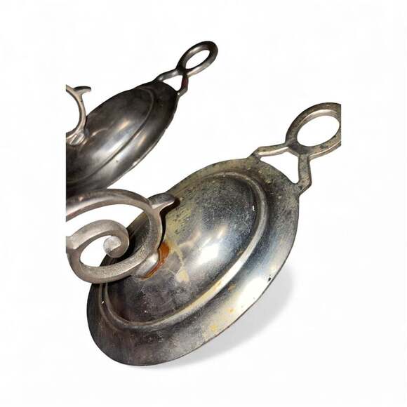 Vintage Pewter Chamber Candlestick Holders  - Set of 2 - Picture 2 of 2